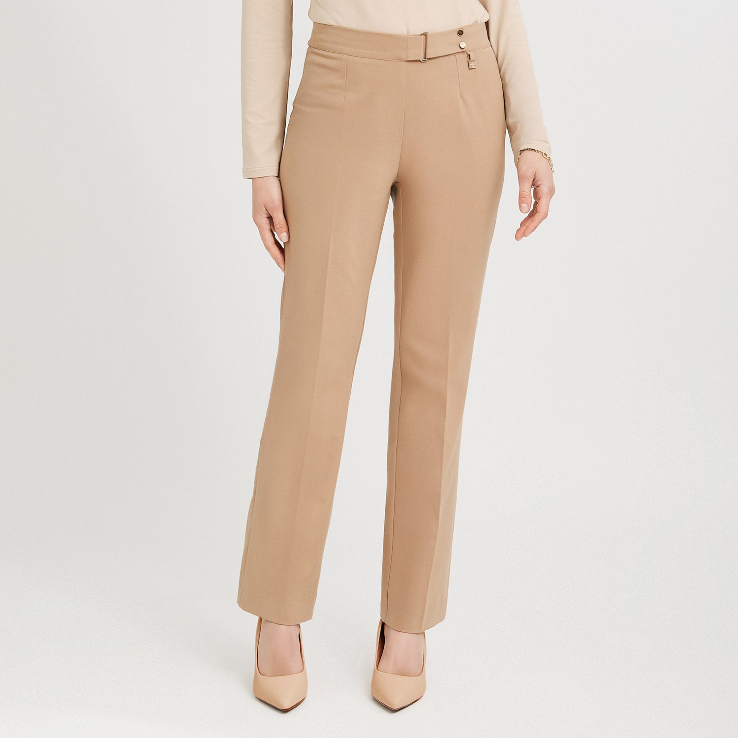 Pantalón Formal Recto Pretina Elasticada Camel